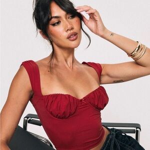 Elegant Red Women's Top CANDYCE TOP RED